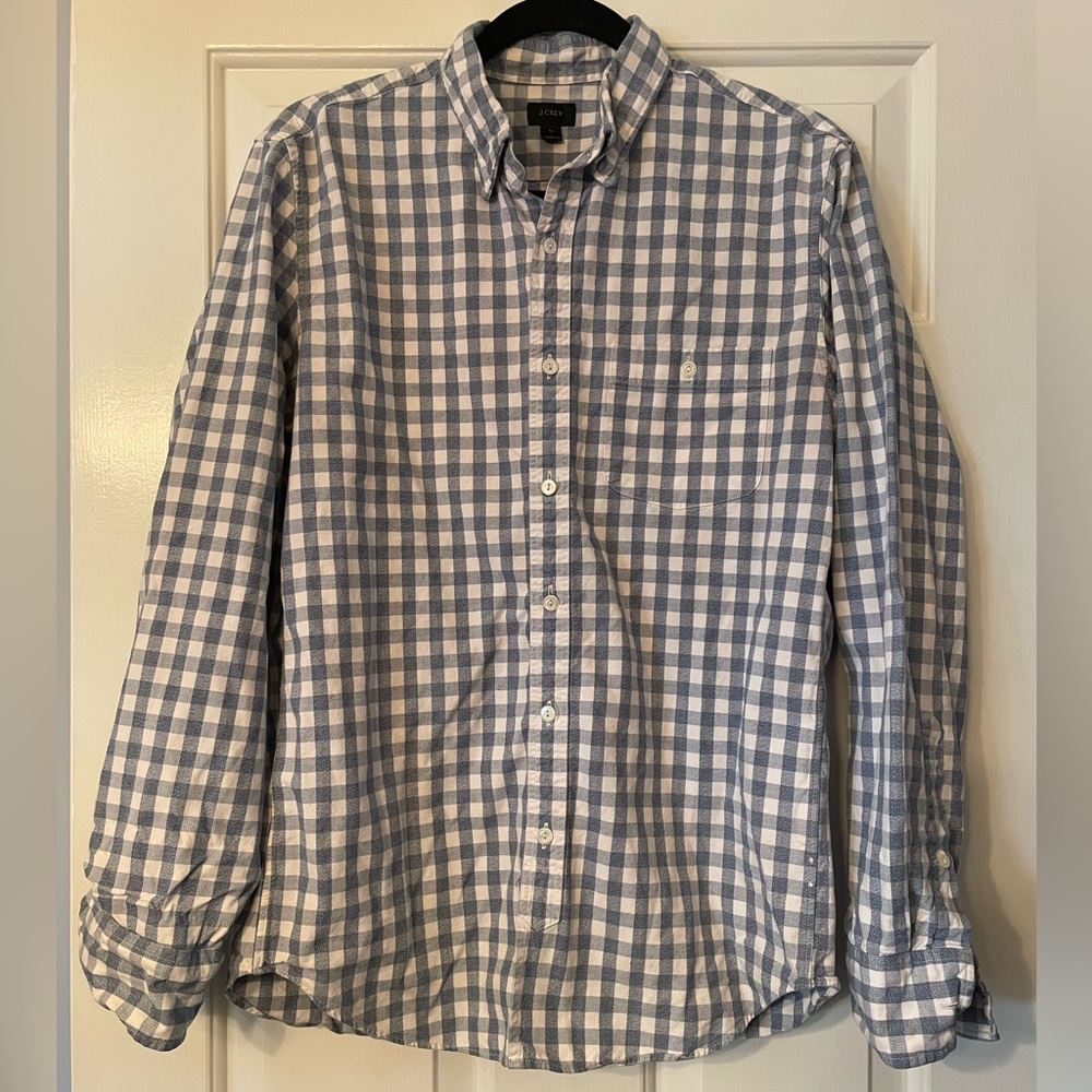 J. Crew Navy and White Plaid Men's Shirt